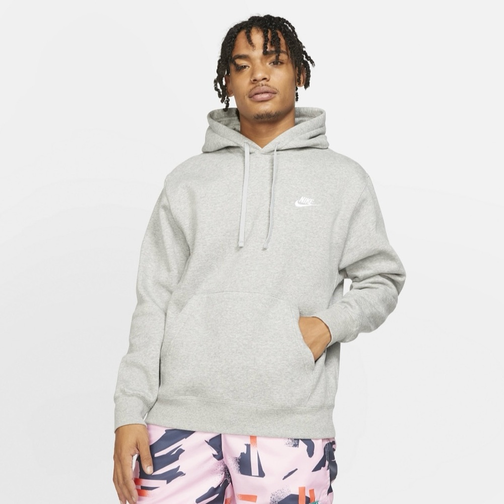 NWOT Nike Club Men’s Pullover Hoodie Sweatshirt Cotton Gray XL